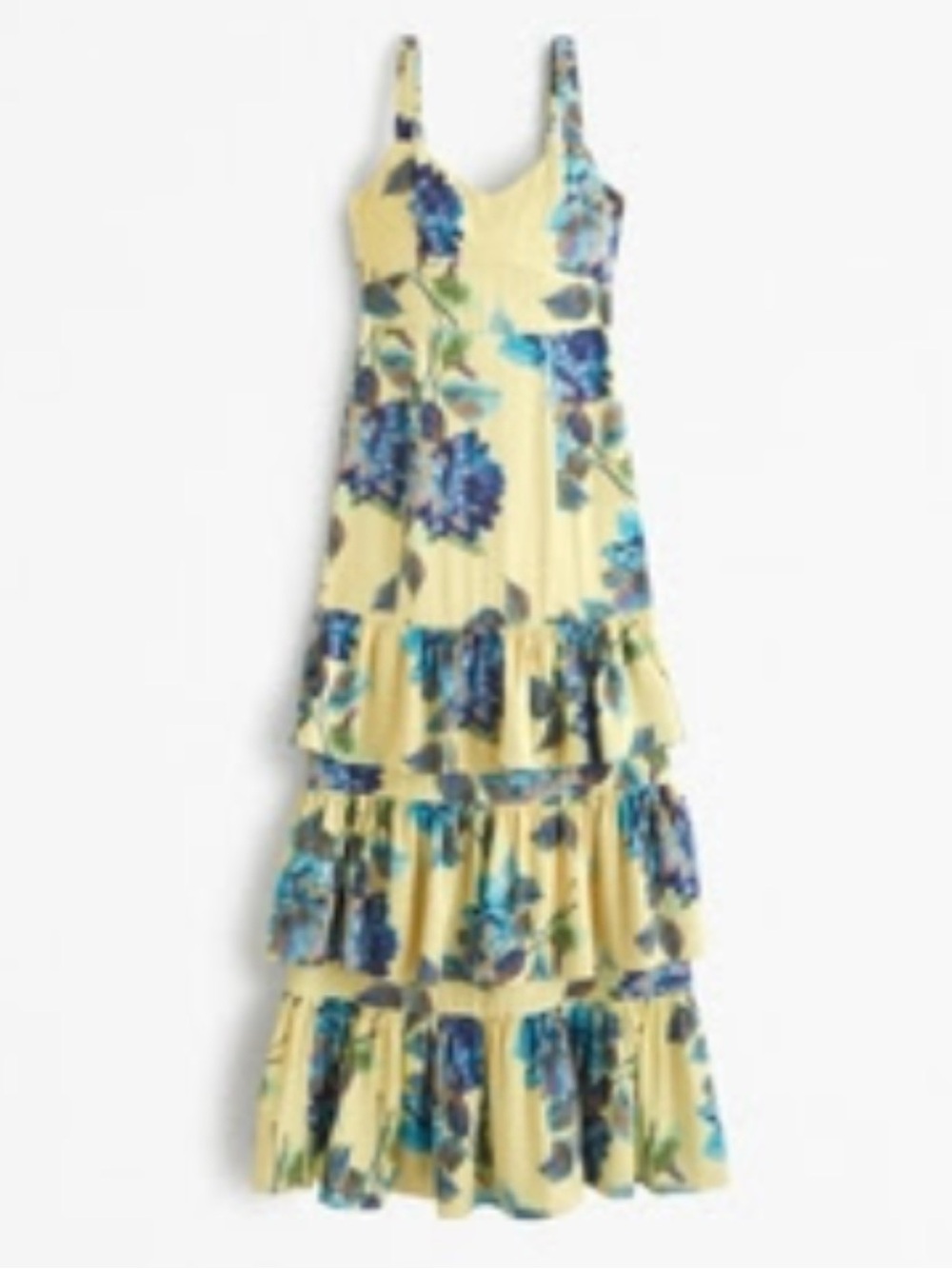 Abercrombie Drama Ruffle Tiered Gown in Large Petite